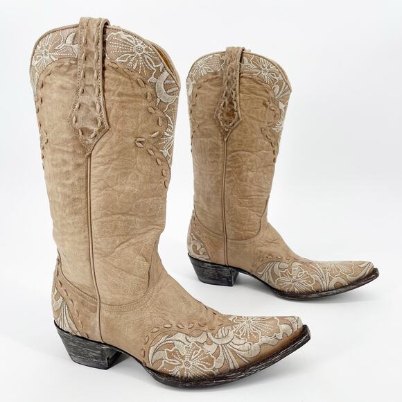 Old Gringo Women’s 8 Erin Bone Cream Floral Embroidered Western Cowgirl Boots - Picture 1 of 11
